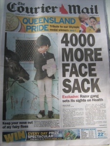 Courier Mail 13 August 2012 Jobs lost in Queensland Public Service